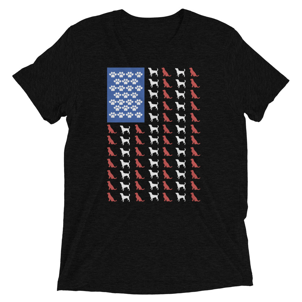 Dog American Flag Short sleeve t-shirt